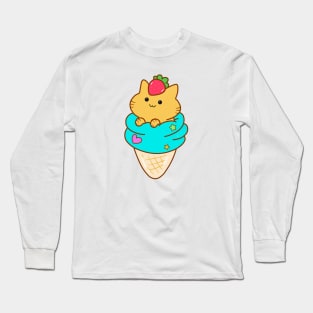 Strawberry Ice Cream Cat Long Sleeve T-Shirt